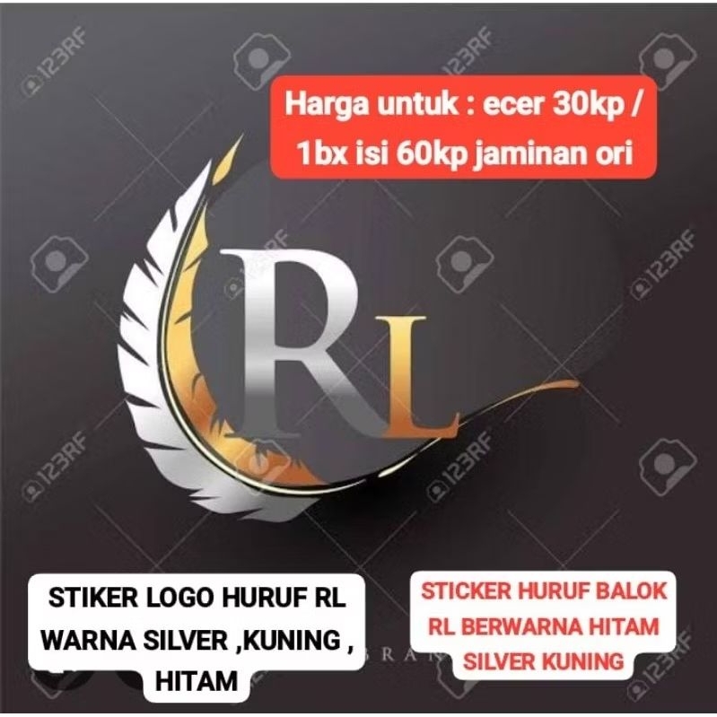 

RL STIKER HURUF BALOK RL BERWARNA SILVER - STICKER LOGO HURUF RL WARNA HITAM DAN KUNING