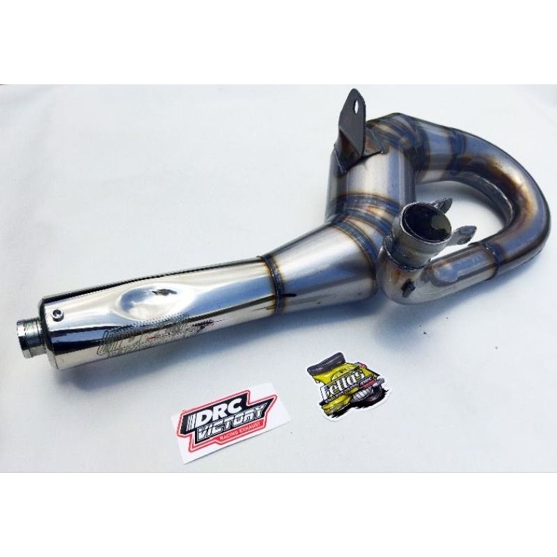 knalpot vespa buang kanan pendek DRC Victory bahan plat