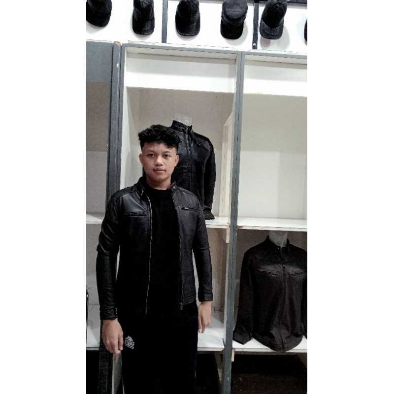 Jaket Kulit Domba Warna Hitam Model Polos