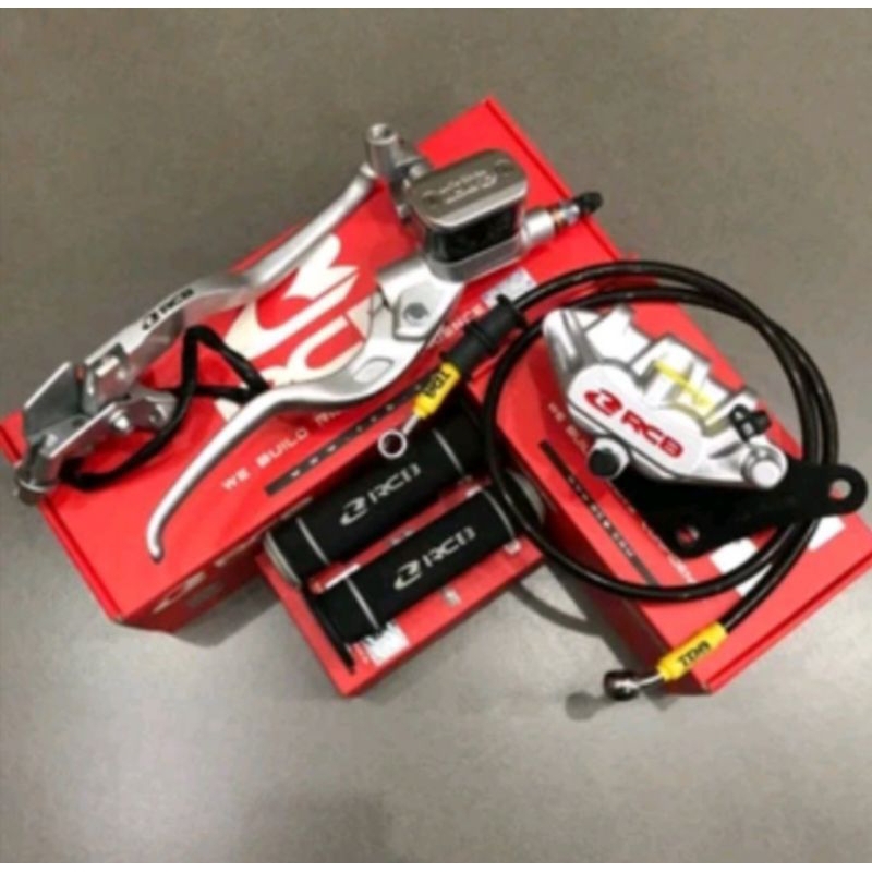 Paket Pengereman Master Rem Set RCB E3 CHROME+KALIPER RCB E SERIES+SELANG REM+HANDGRIP HG55 Beat All