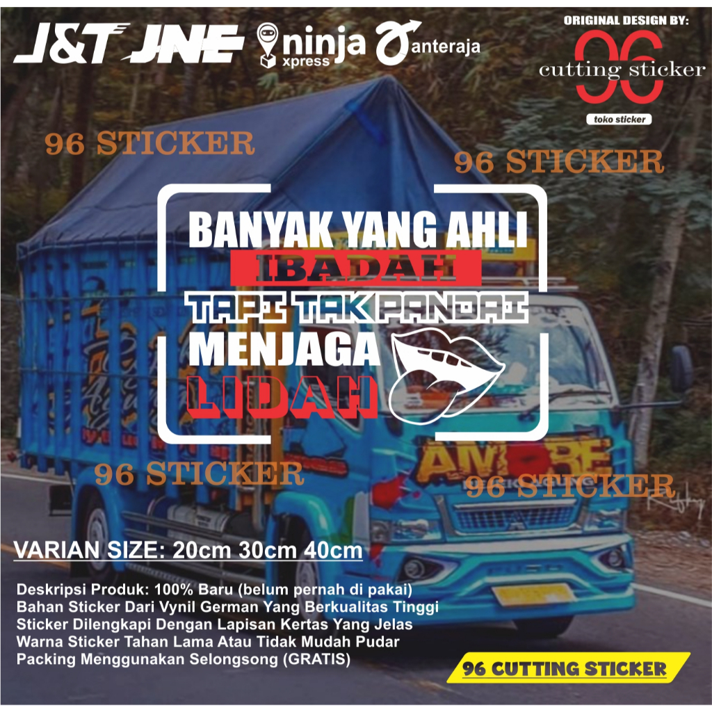 

Sticker cuttng variasi kata kata Banyak yang Ahli IBADAH untuk truck mobil engkel pickup