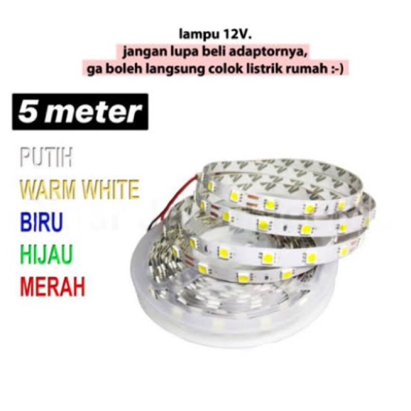 LED STRIP 3528 DC 12V WATERPROOF / LAMPU PLAFON LAMPU ETALASE TAHAN AIR