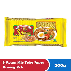 

3 AYAM MIE TELOR SUPER KUNING PCK 200g