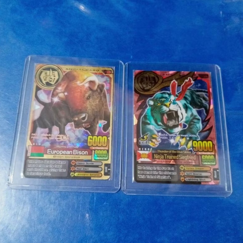 kartu animal kaiser ninja trained siegfried + european bison ultra rare original