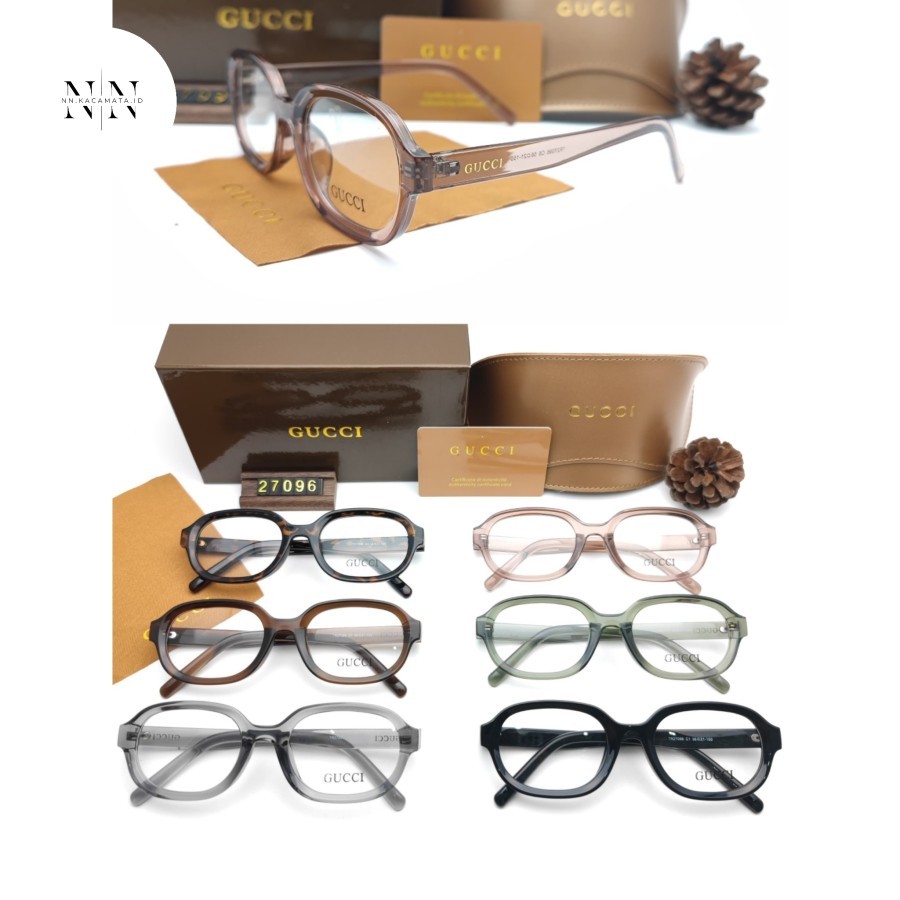 Nnkacamata frame oval pria wanita plastik 27096