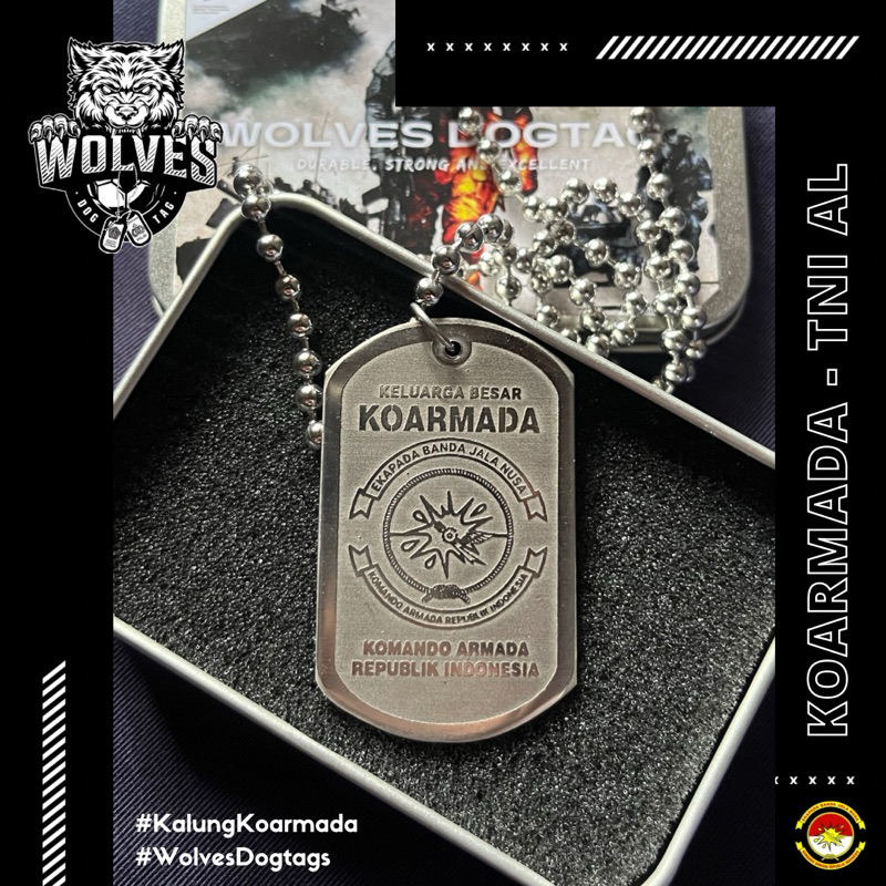 Kalung koarmada / kalung rantai pria / Kalung TNI AL / kalung militer / kalung marinir / kalung tent