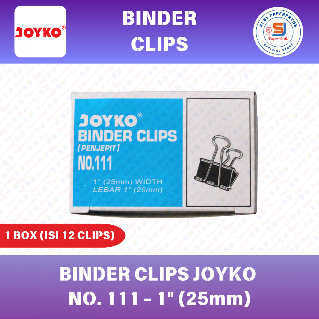 

Binder Clips Penjepit Joyko No. 111 (1” - 25mm) - 1 BOX ISI 12 CLIPS