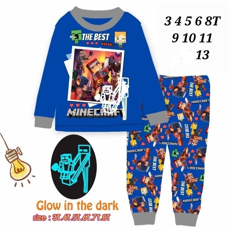PIYAMA CUDDLE ME MINECRAFT BAJU TIDUR ANAK LAKI