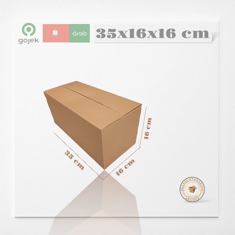 

kardus ukuran 35x16x16 cm box singel wall polos ST