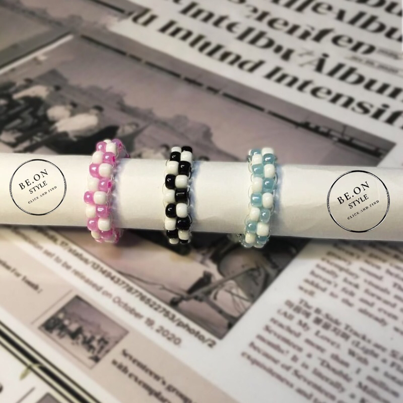 ✮⋆˙ Cincin Manik Catur Y2k/Beads Ring Y2k ✮⋆˙