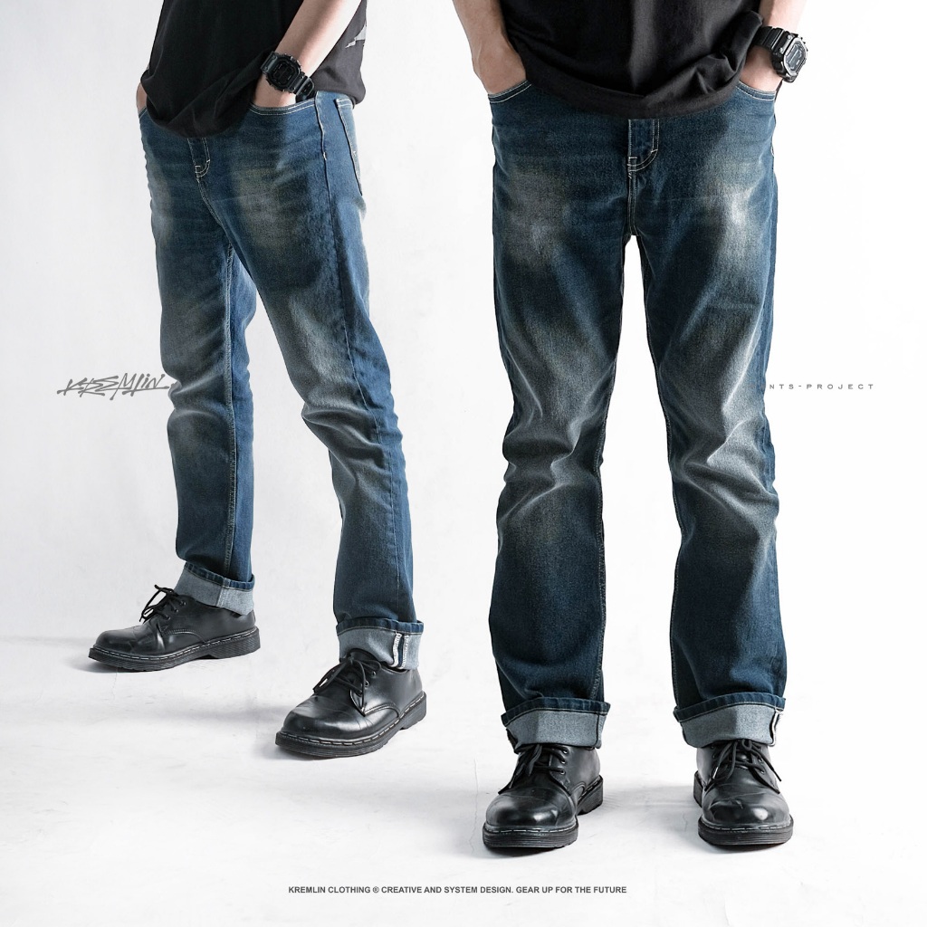 KREMLIN Celana Slim Fit Jeans Denim Wash Ash Blue - Lyon
