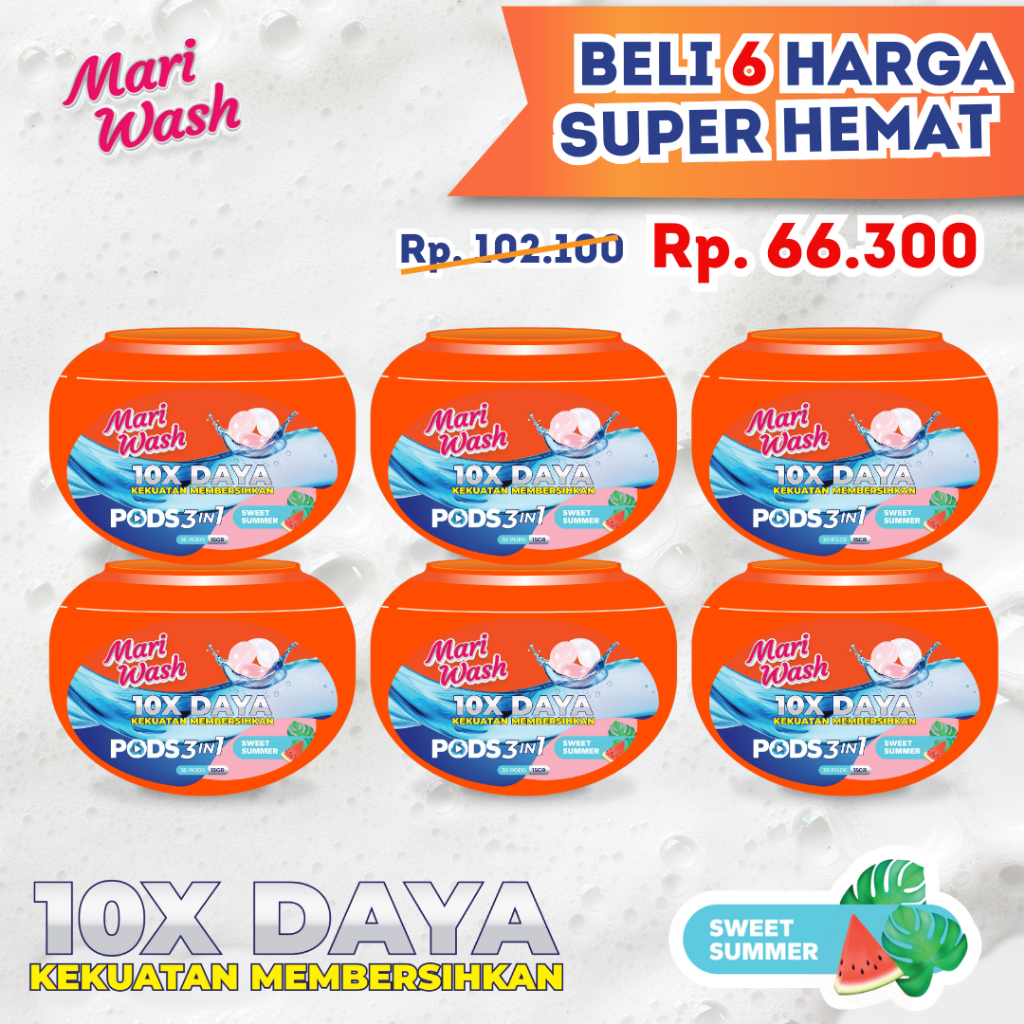 MARI WASH Pods 3in1 Paket Isi 6 - Sweet Summer