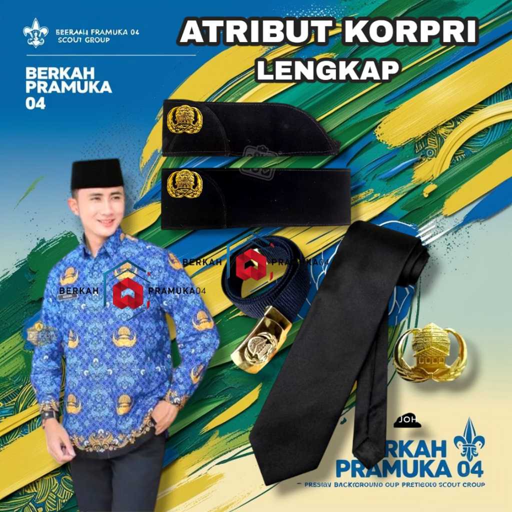 Atribut lengkap ASN ikat pinggang dasi peci pin korpri