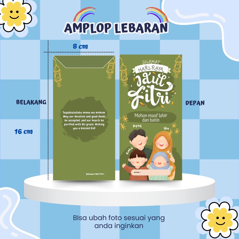 

AMPLOP Lebaran 12pcs Custom nama premium lucu