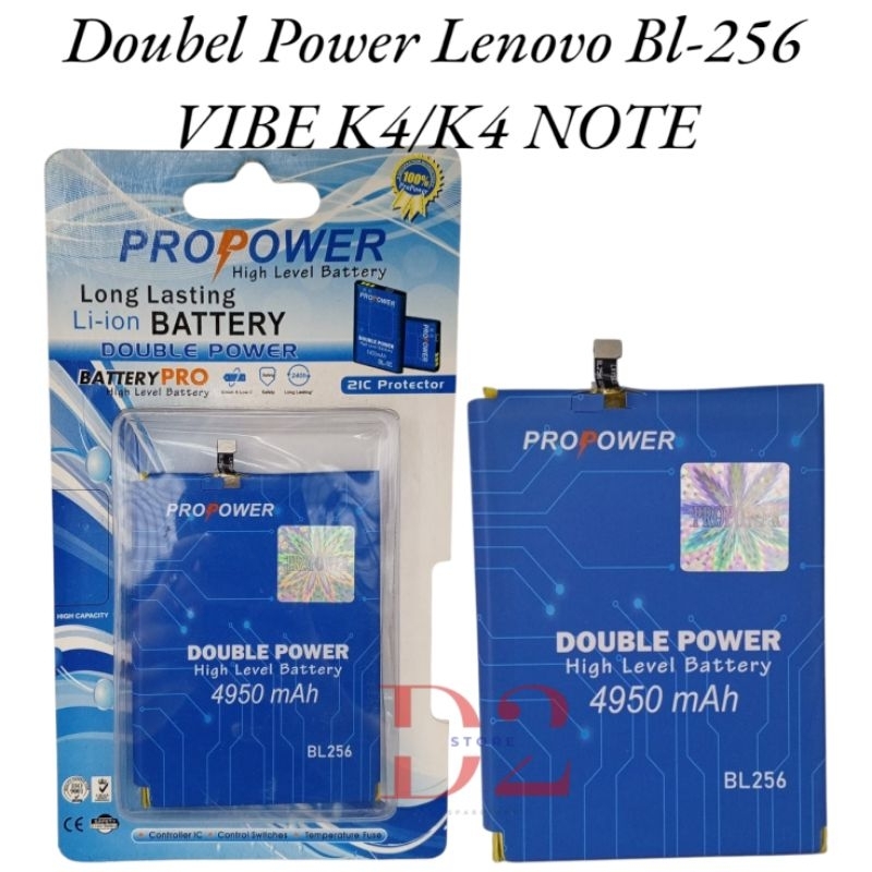 BATERAI BATRE DOUBEL POWER LENOVO  BL-256 LENOVO VIBE K4/K4 NOTE BATERAI