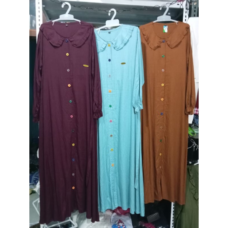 Gamis twill pelangi 1-15 tahun/gamis twill/gamis rayon twill