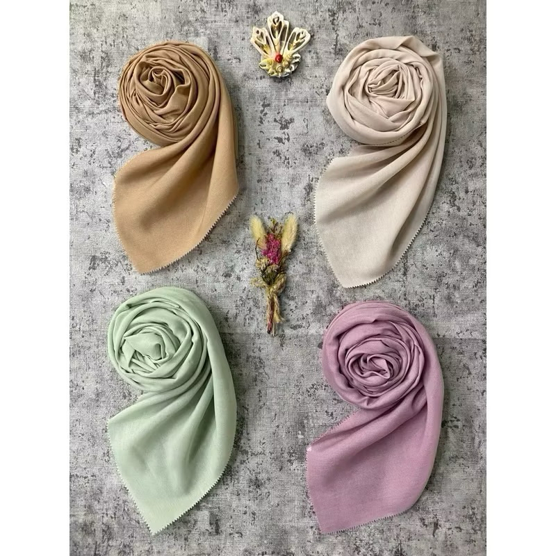 Hijab Segiempat Voal Marvel Non Label LC | Hijab Voal Tanpa Label