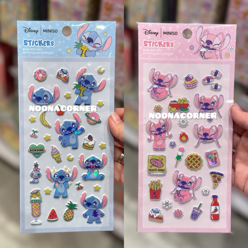 

Miniso x Disney ‼️ Foam Stickers / Stiker Lucu 3D Disney Stitch & Angel Dinner Party Collections