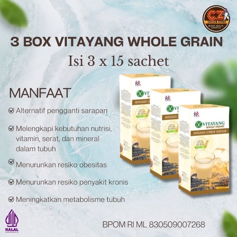 

Vitayang Whole Grains Serbuk Serealia Diet, Pengganti Sarapan, Mengenyangkan (paket hemat 3 box)