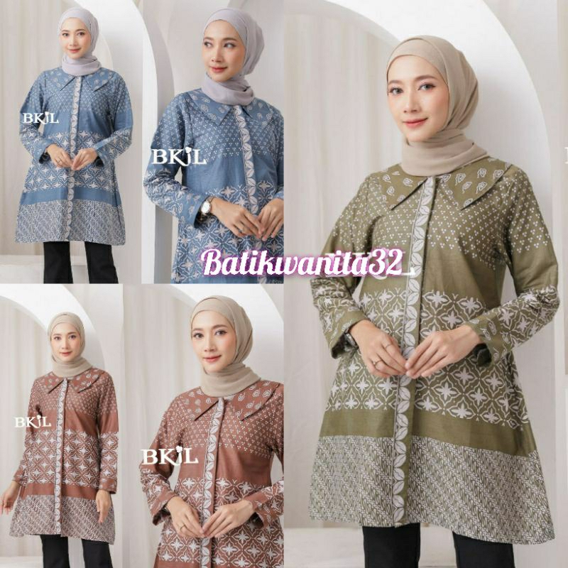 Batik Tunik Terbaru Batik seragam kantor modern