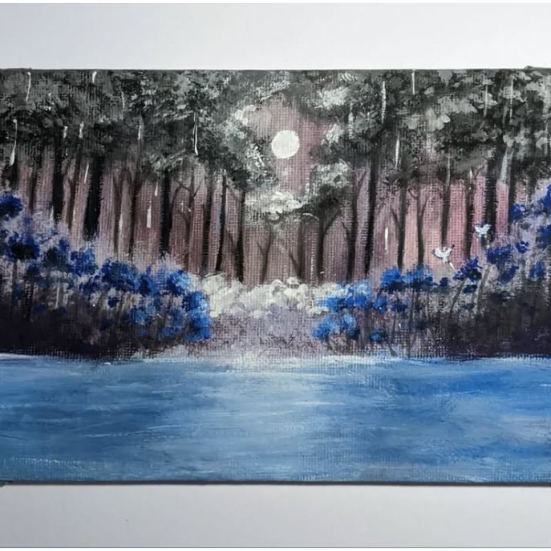 Lukisan Kanvas Aesthetic, cat akrilik (handmade)