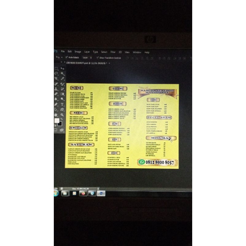 

TERMURAH!!!CETAK MENU, CETAK POSTER, BAHAN ART CARTON 260 GRAM UKURAN A3