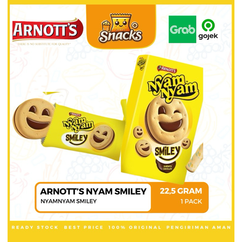 

Lav.Snacks︱Nyam-Nyam Biskuit Coklat Smiley 22.5GR - 1 PCS