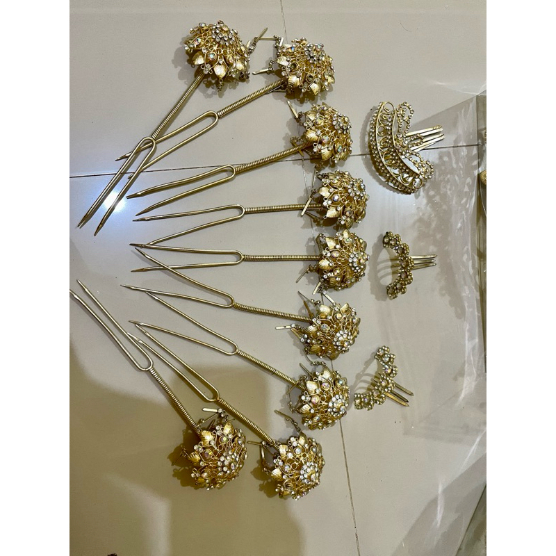 mentul pengantin solo putri kembang goyang centung sirkam set gold preloved