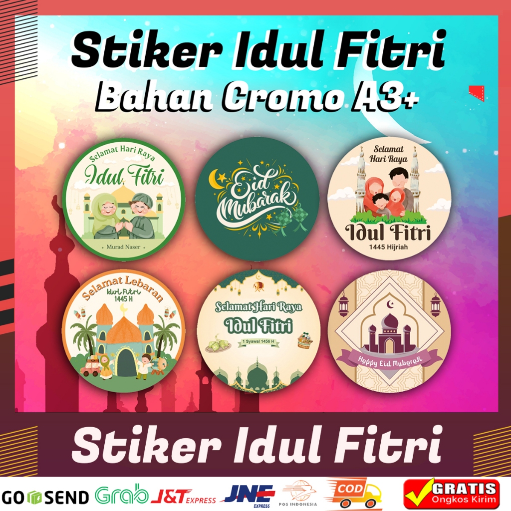 

Stiker Idul Fitri Bahan Cromo A3+