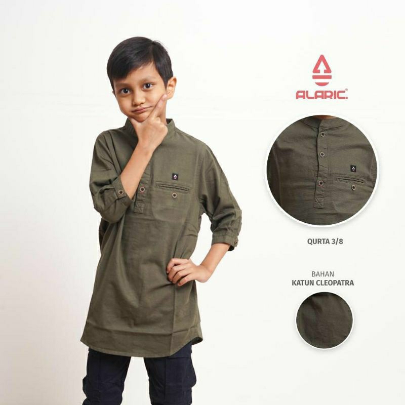 ALARIC Kurta Anak Usia 5-16 Tahun Lengan 3/4 Baju Koko Pakistan Fashion Muslim By Alaric
