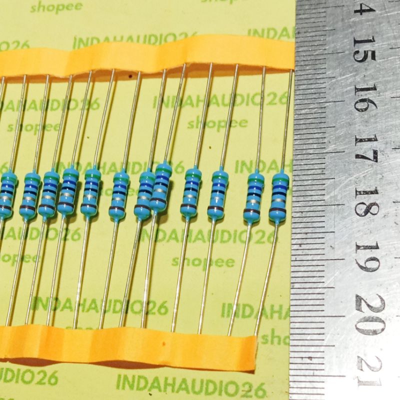 taiwan 56R  1/2W 1% metal film kaki tebal tembaga resistor 56 ohm 1/2w 1 persen setengah watt   1per