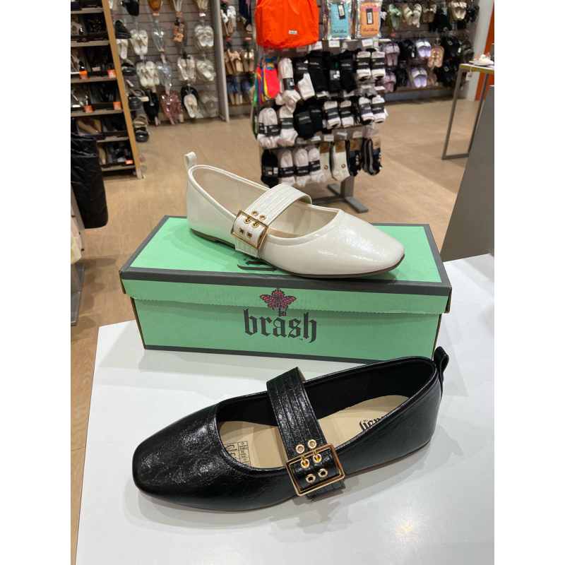 Payless Brash Royalty Womens Glimmer Mary Jane Flats - White