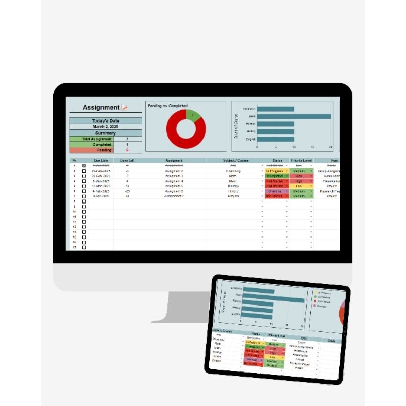 

Assigment Tracker Template (Baca deskripsi)