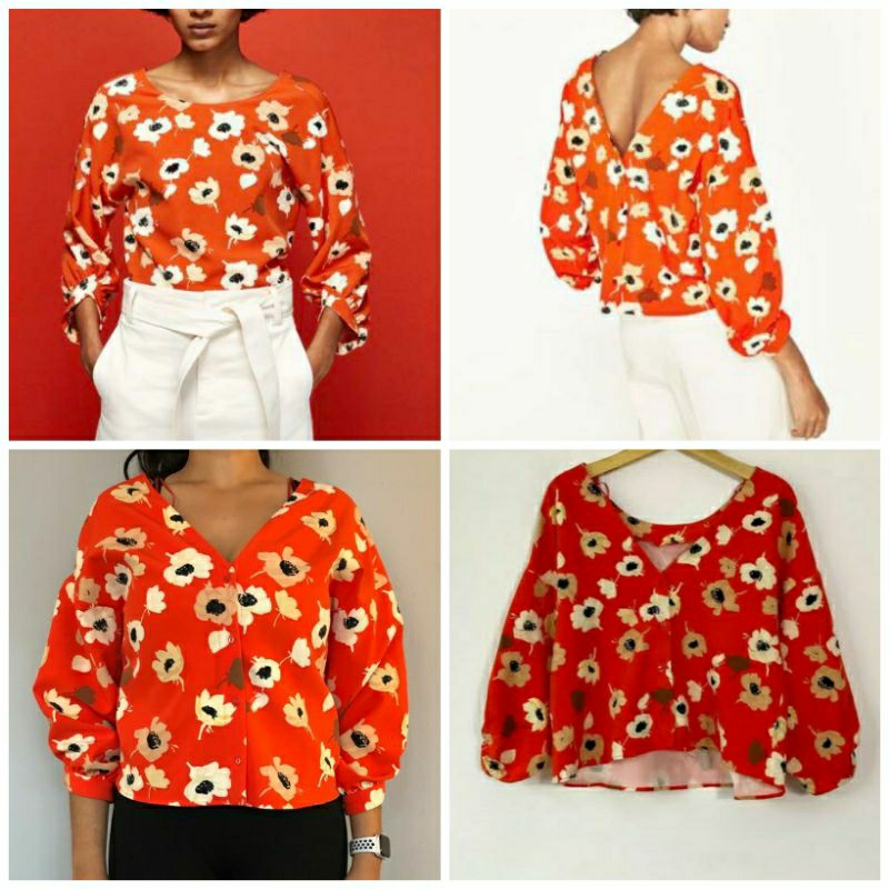 zara blouse v back button