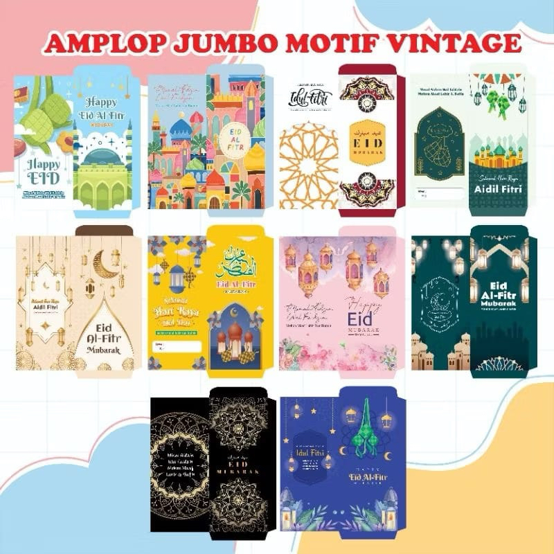 

amplop jumbo muslim isi 10pak/100pcs, amplop jumbo kartun muslim