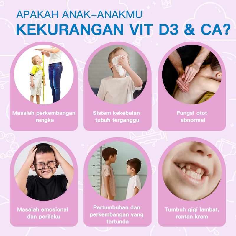 YZ5 Ddrops Kombinasi Pertumbuhan & Imun Anak: Vitamin D3 600IU + Kalsium K2, Magnesium, & Zinc.