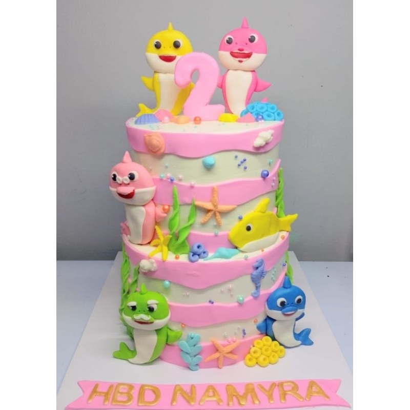 

kue Ulang Tahun Birthday Cake karakter Baby Shark
