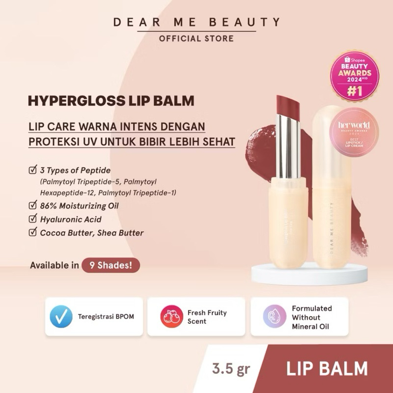Dear Me Beauty Hypergloss Lip Balm | Lia Lala Rachel Rene Sonya Winna Dara Rosa Puspa