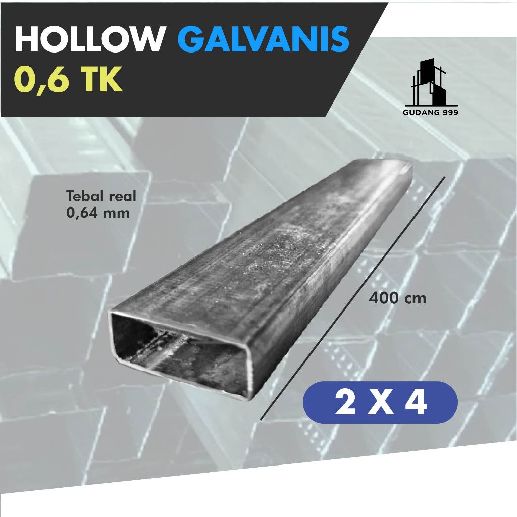 HOLLOW 2x4 0,6 mm / HOLO / RANGKA HOLLOW GYPSUM / HOLLOW GALVANIS POLOS
