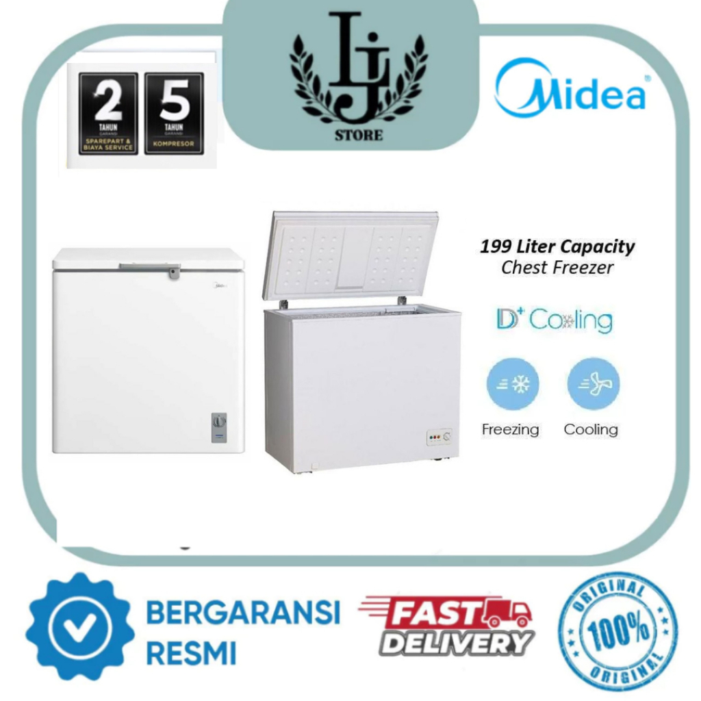 Chest Freezer MIDEA HS-2559CNK Freezer Box MIDEA Lemari Pembeku MIDEA