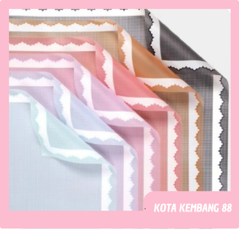 

20 LEMBAR Kertas Buket Motif Brokat Renda Lace Frame Flower Wrapping Cellophane KB092