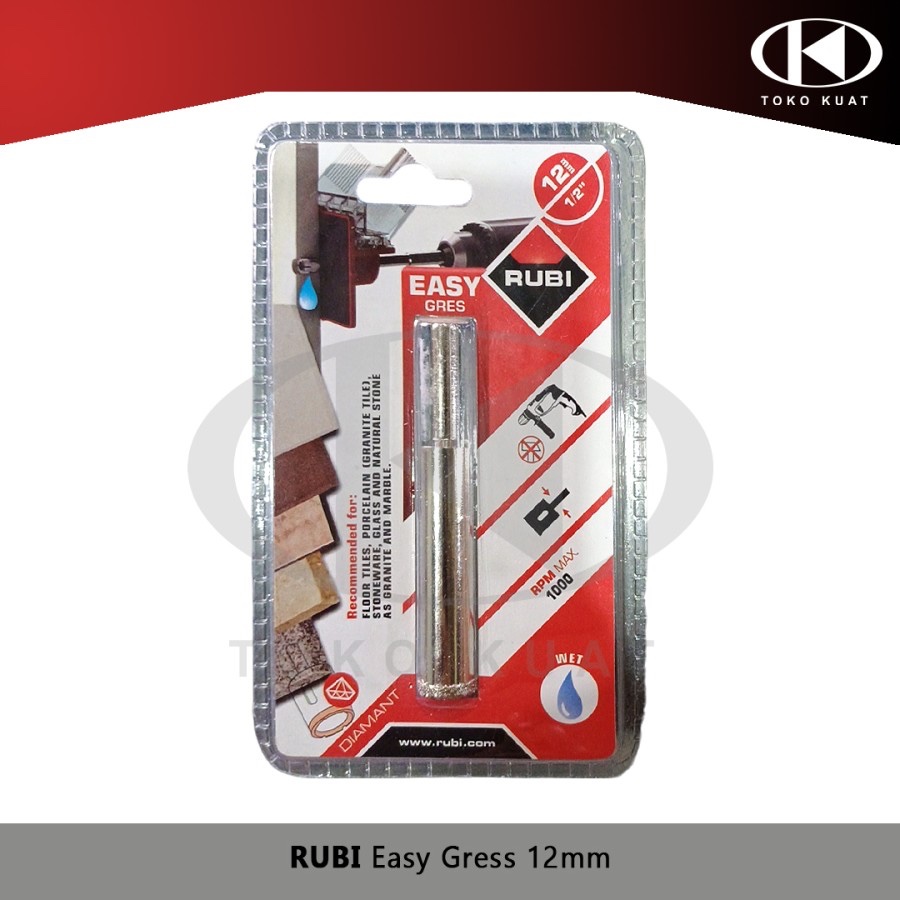 

RUBI diamond hole cutter easy gress 12mm / Diamond hole saw keramik kaca asli