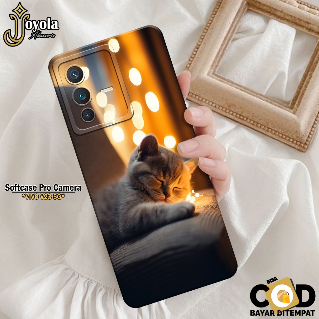 JOYOLA Case VIVO V23 5G - Fashion Case Kucing - Softcase VIVO V23 5G - Pro Camera - Casing VIVO V23 
