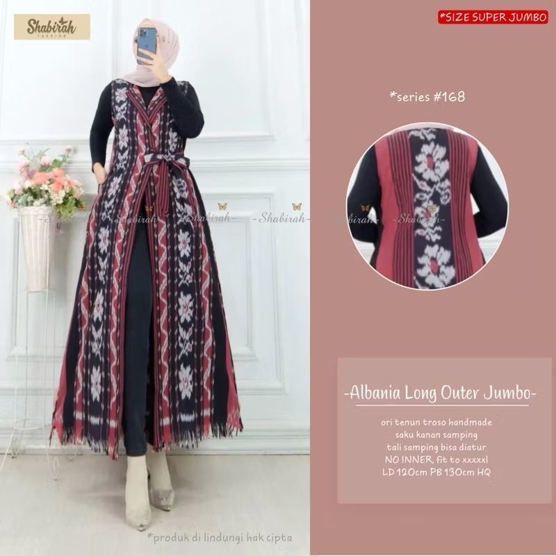 OUTER TENUN - ALBANIA LONG OUTER - CARDIGAN - TENUN BLANGKET JEPARA