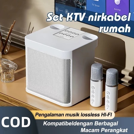 Speaker Bluetooth Karaoke 2 Mic Wireless Outdoor Party Ktv YS-203 Voice Karaoke Speaker Bluetooth 5.