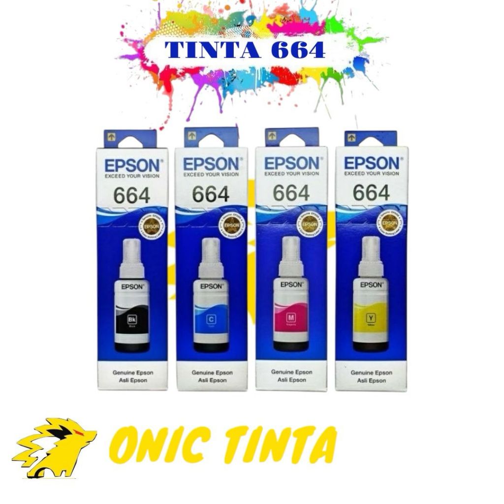 TINTA EPSON 664 1 SET ORIGINAL FOR PRINTER  L120 L310 L360 L365 L380 L405