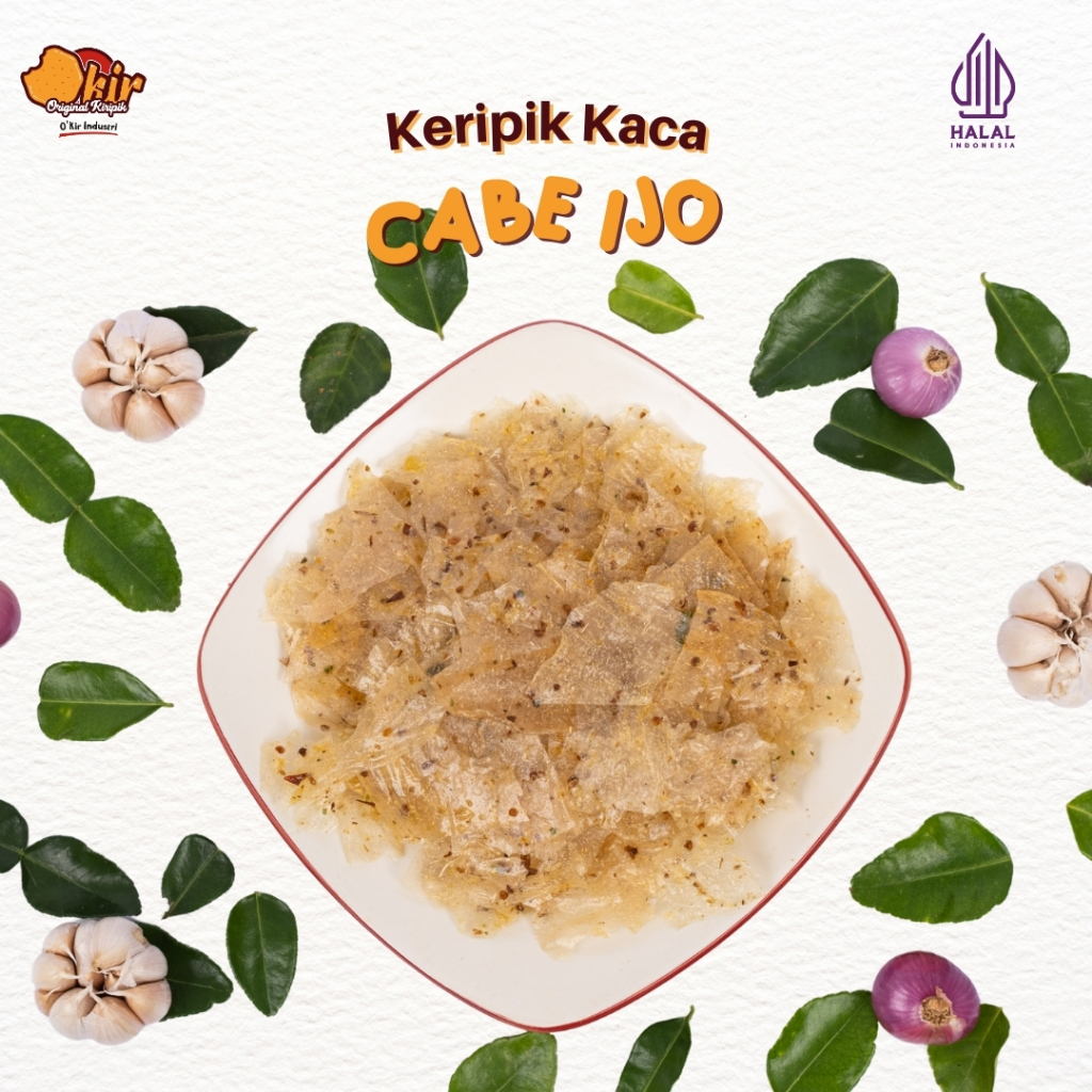 

KERIPIK KACA CABE IJO 1kg/500gr/250gr/100gr ORIGINAL KIRIPIK (OKIR)