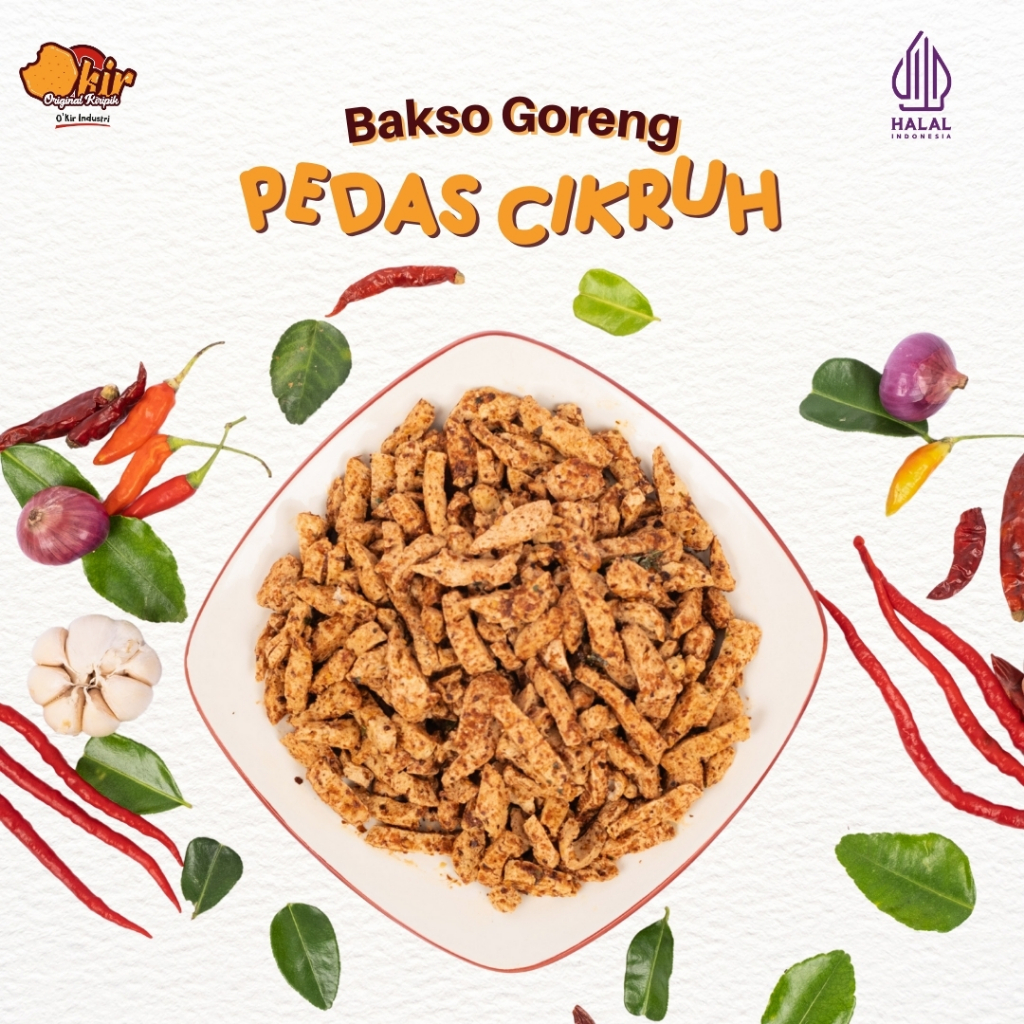 

Basreng Pedas Cikruh Pedas Gurih 500gr/250gr/100gr Original Kiripik (OKIR)