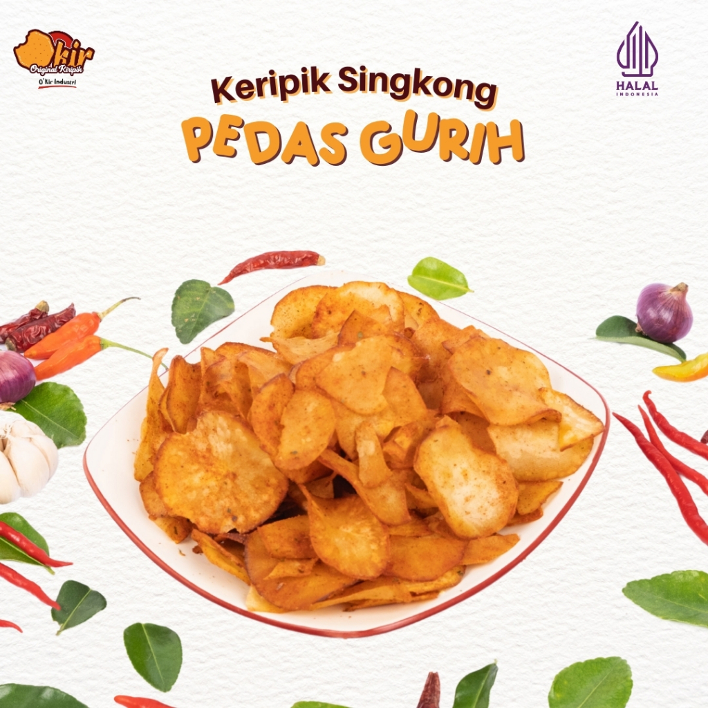 

KERIPIK SINGKONG PEDAS 1kg/500gr/250gr/100gr ORIGINAL KIRIPIK (OKIR)