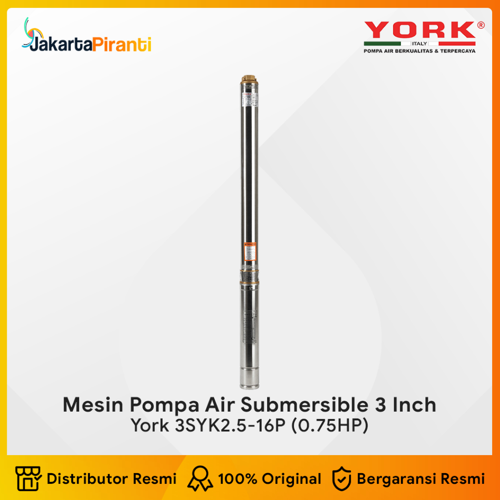Mesin Pompa Submersible Sibel Satelit York 3SYK2.5-16P 0.75 HP - Pompa Celup Dalam